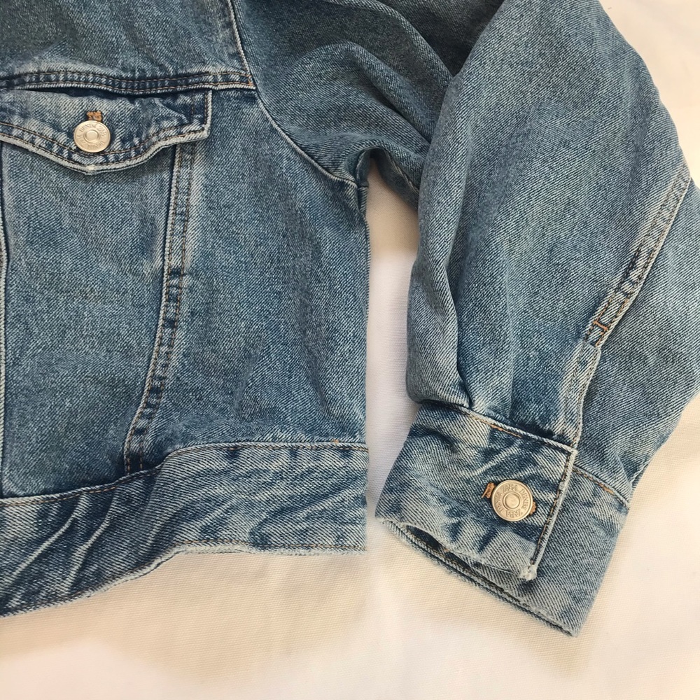 Zara Balloon Sleeves Cropped Denim Jacket Blue M - Picture 9 of 13